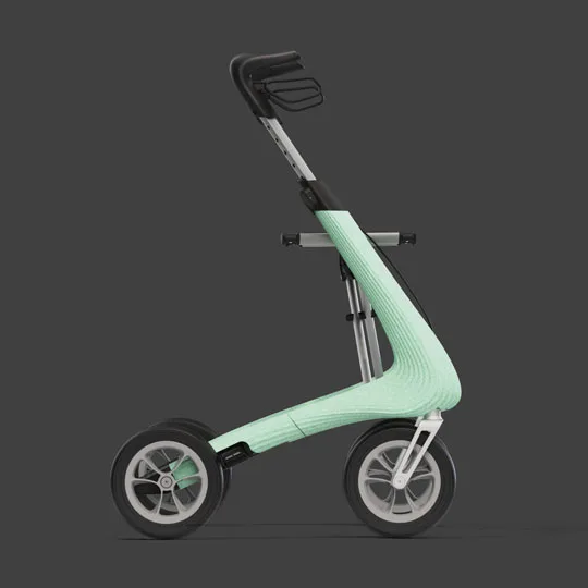 Rollator léger byACRE Nordic Pioneer Glacier Green, vue de profil