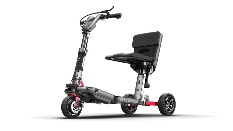 Scooter de mobilité pliable Movinglife ATTO Sport ouvert, vue de profil