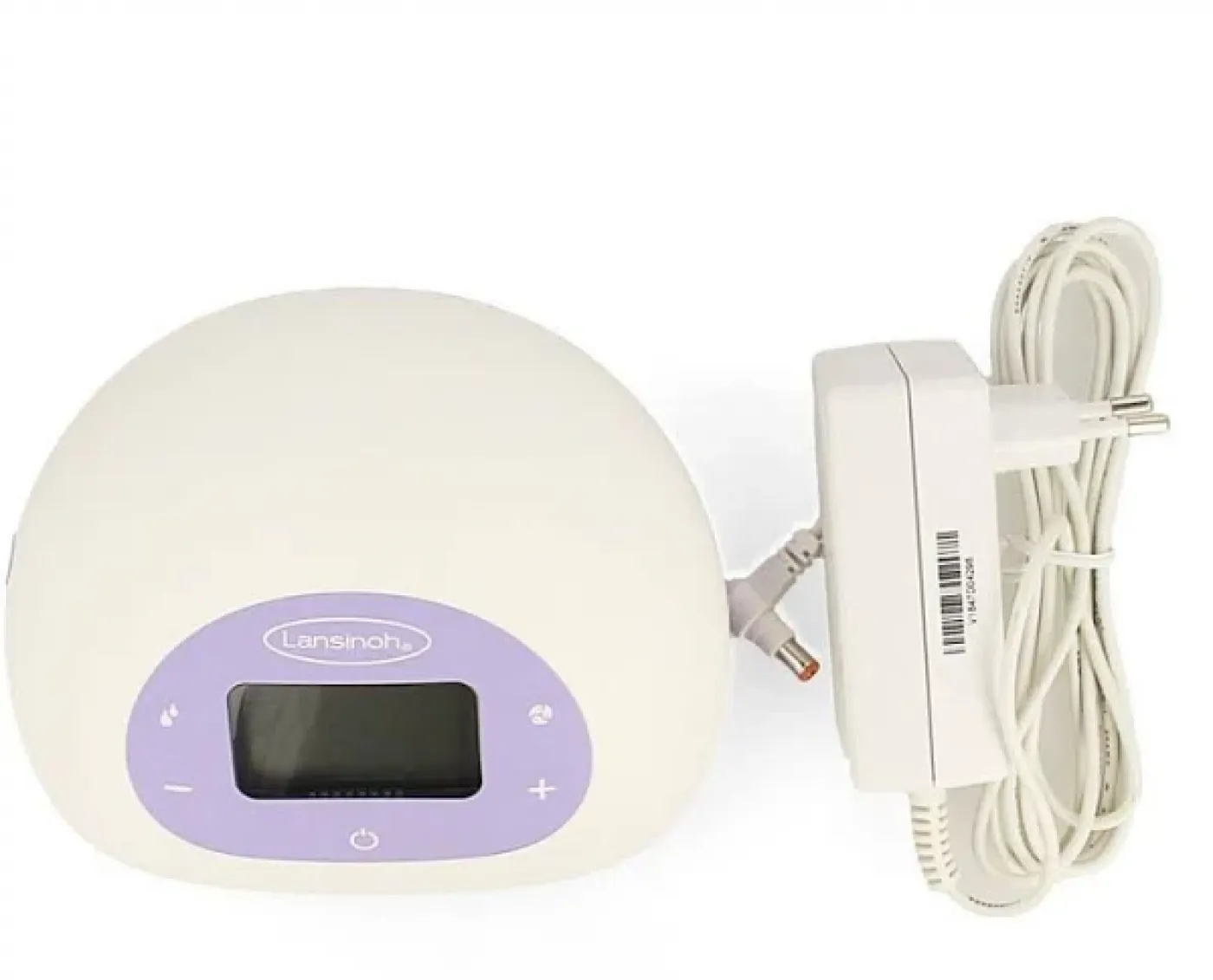 Tire-lait électrique Lansinoh blanc et violet avec écran et adaptateur secteur