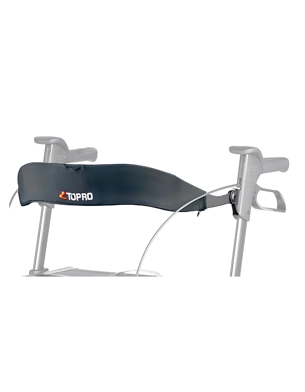 Sangle dorsale rembourrée TOPRO montée sur un rollator compatible