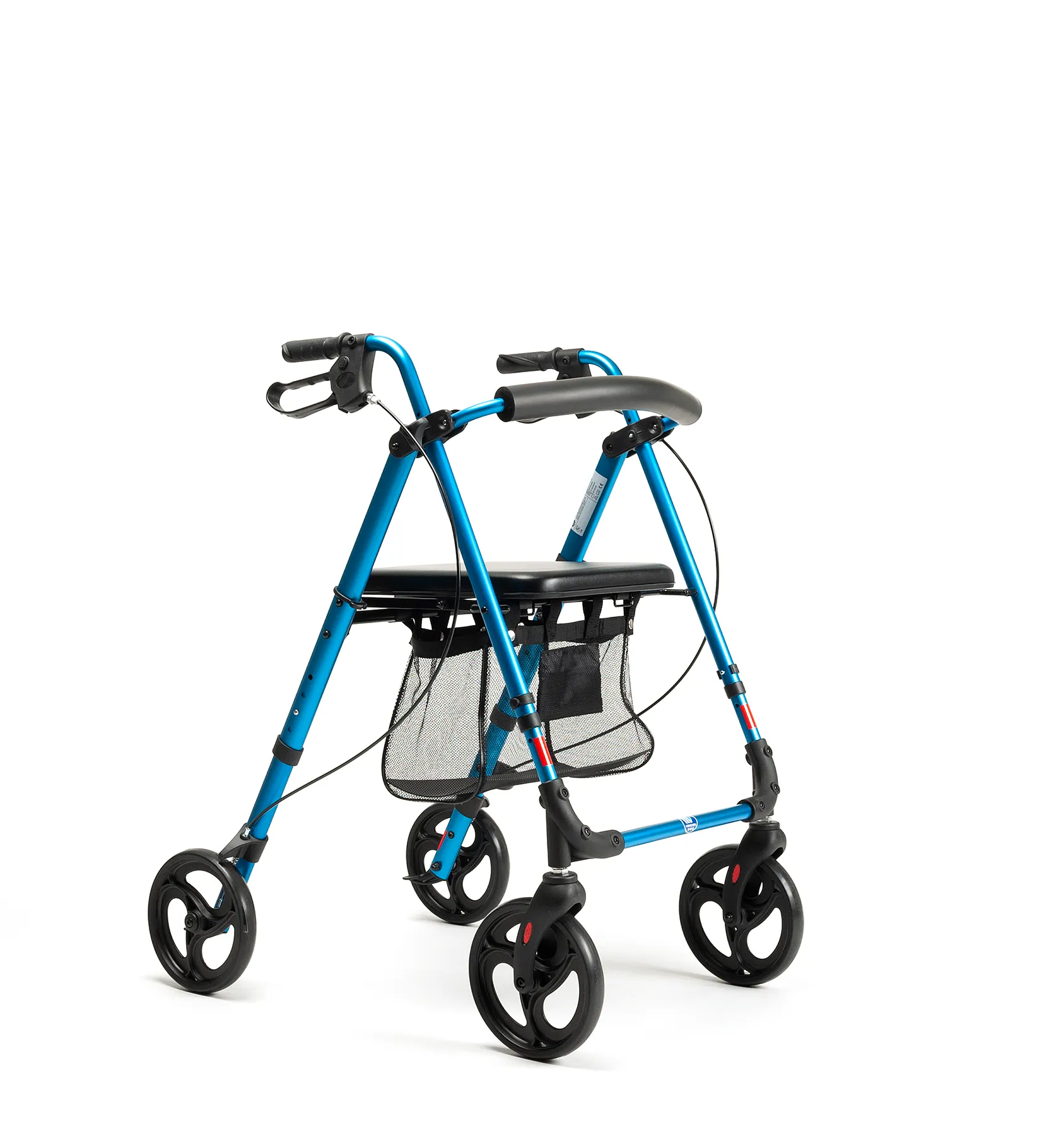 Rollator léger Vermeiren Eco-Plus bleu, vue de trois quarts